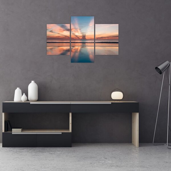 Tablou cu razele solare deasupra plajei Dayton (90x60 cm)