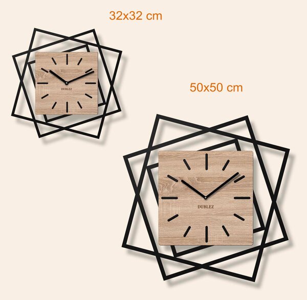DUBLEZ | Ceas de perete din lemn 3D - Frames