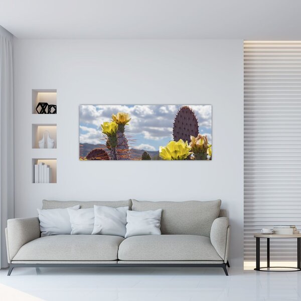 Tablou cu floarea de cactus Opunție (120x50 cm)