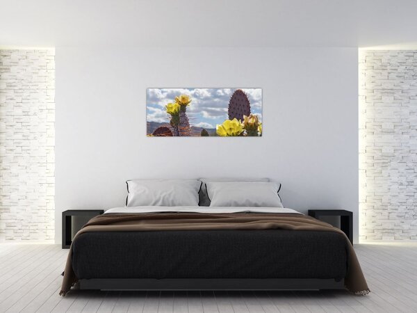 Tablou cu floarea de cactus Opunție (120x50 cm)