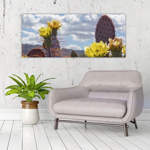 Tablou cu floarea de cactus Opunție (120x50 cm)