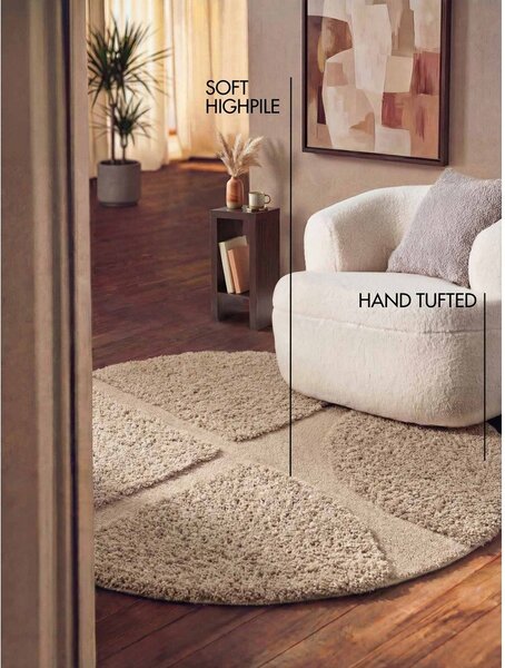 Covor bej țesut manual rotund ø 160 cm Lambeth Jasper – Ted Baker