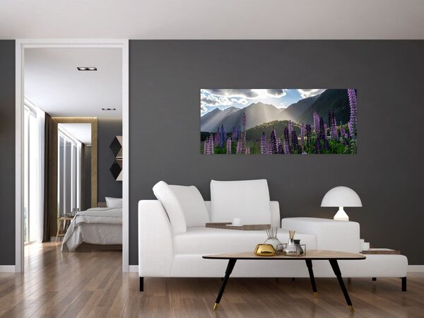 Tablou - scenariu cu flori de Lupin (120x50 cm)