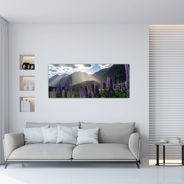 Tablou - scenariu cu flori de Lupin (120x50 cm)