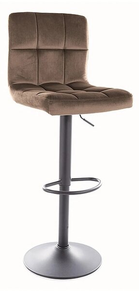 Scaun bar C105, bej inchis - Bluvel 40/negru, stofa catifelata/metal
