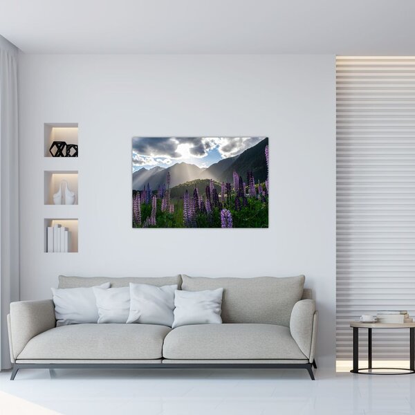 Tablou - scenariu cu flori de Lupin (90x60 cm)