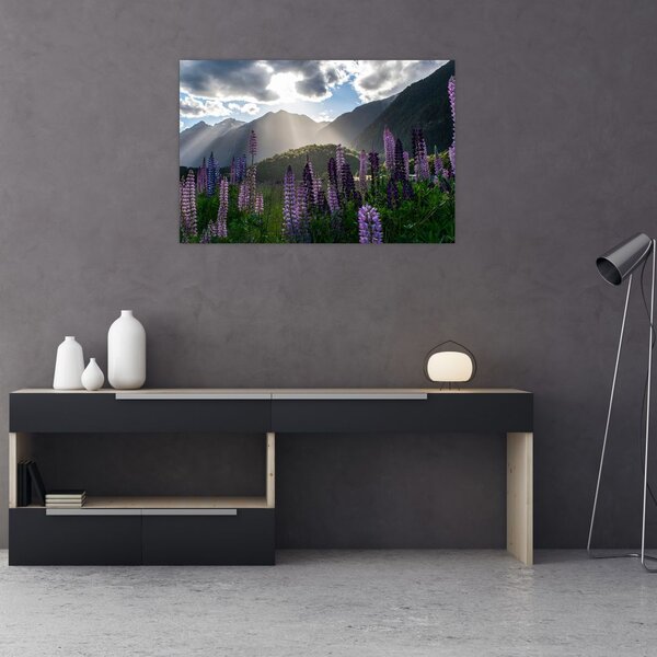 Tablou - scenariu cu flori de Lupin (90x60 cm)