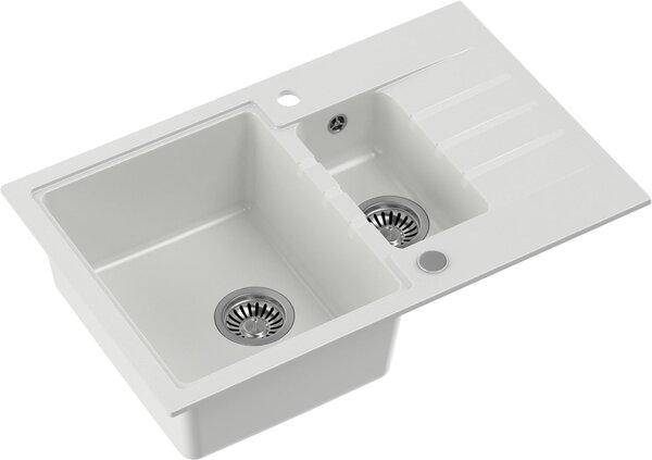 Quadron Peter chiuveta graniteq 78x50 cm alb HCQP57850BIK