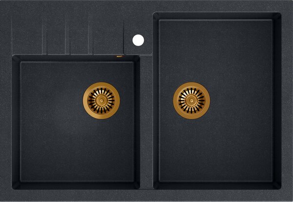 Quadron Bill chiuveta graniteq 90x62 cm negru HCQB9062U8_PVDC1