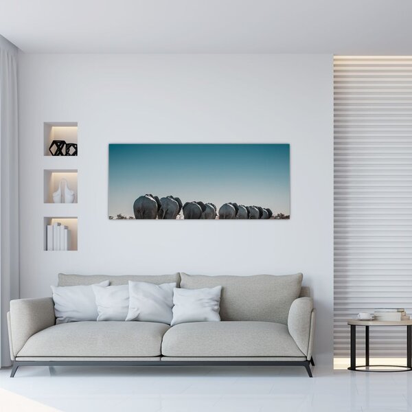 Tablou - Plecarea elefanților (120x50 cm)