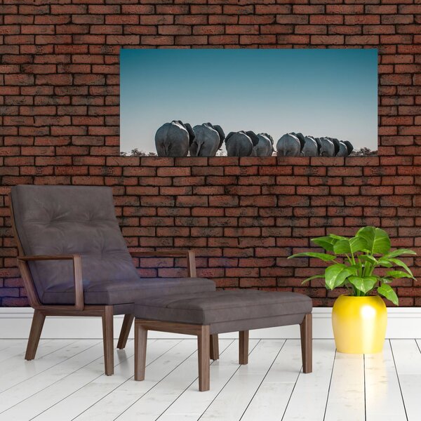 Tablou - Plecarea elefanților (120x50 cm)
