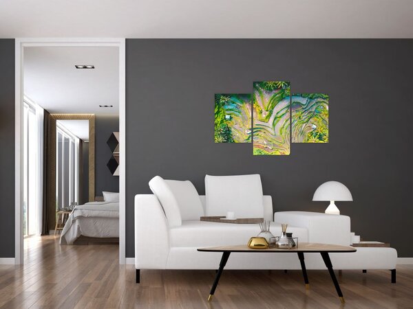 Tablou cu lanuri de orez din privire de sus (90x60 cm)