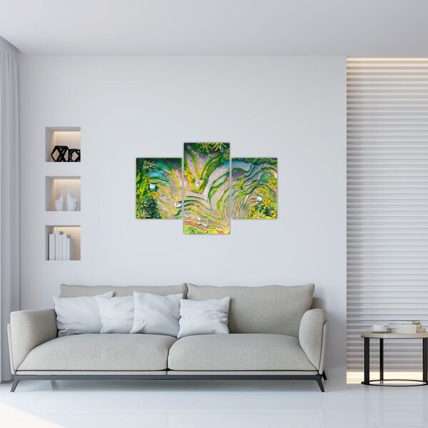 Tablou cu lanuri de orez din privire de sus (90x60 cm)