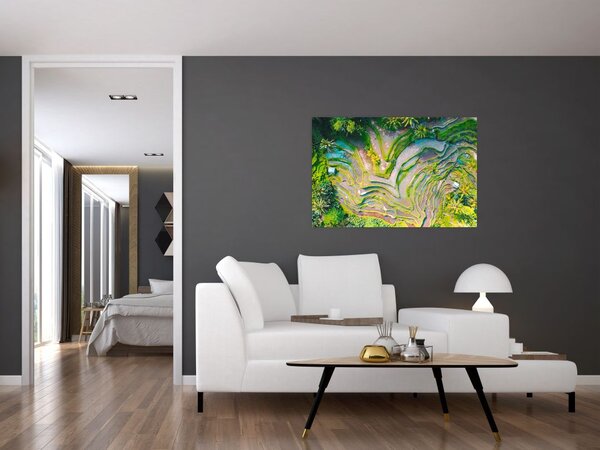 Tablou cu lanuri de orez din privire de sus (90x60 cm)