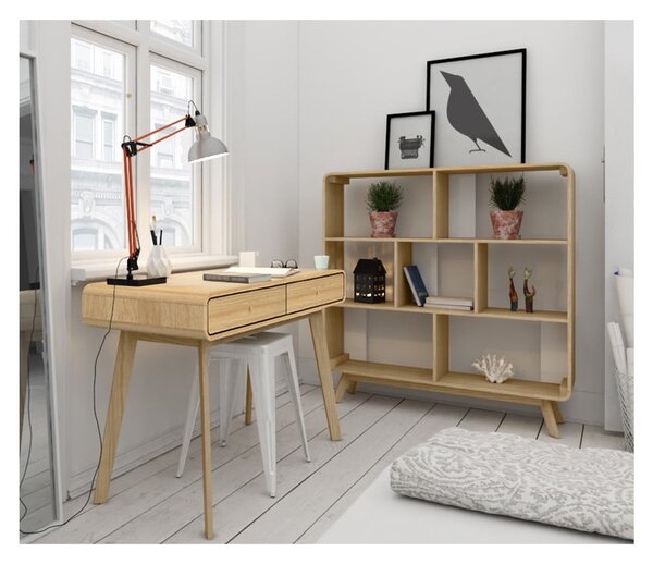 Bibliotecă în culoare naturală cu aspect de lemn de stejar 122x126 cm Caitlin – Støraa