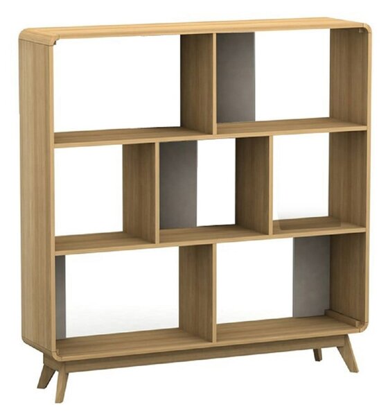 Bibliotecă în culoare naturală cu aspect de lemn de stejar 122x126 cm Caitlin – Støraa