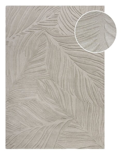 Covor din lână Flair Rugs Lino Leaf, 120 x 170 cm, gri