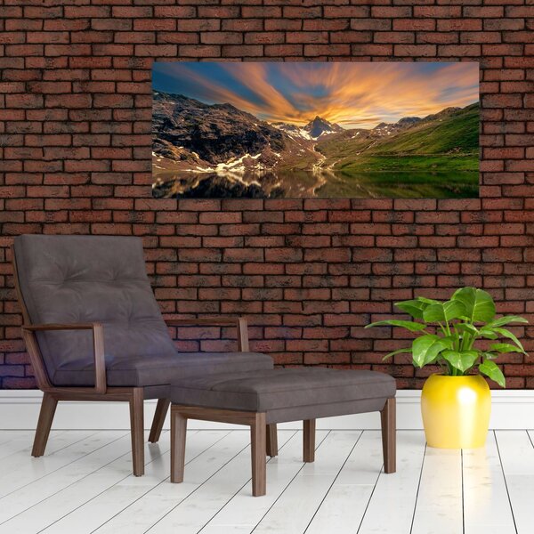 Tablou - Oglindirea în lacul montan (120x50 cm)