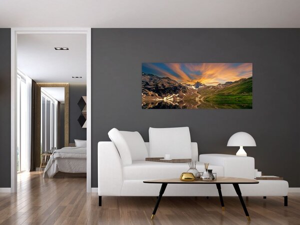 Tablou - Oglindirea în lacul montan (120x50 cm)