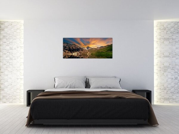 Tablou - Oglindirea în lacul montan (120x50 cm)