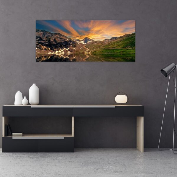 Tablou - Oglindirea în lacul montan (120x50 cm)