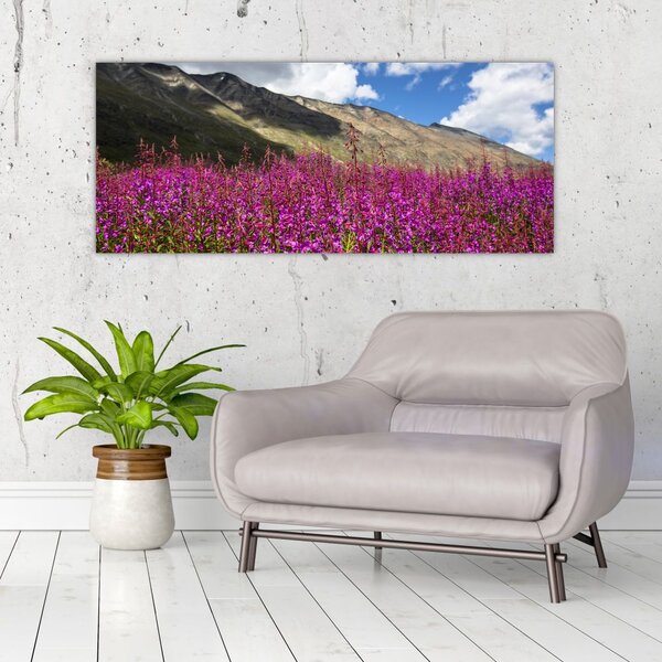 Tablou sceneriei cu lunca montană (120x50 cm)