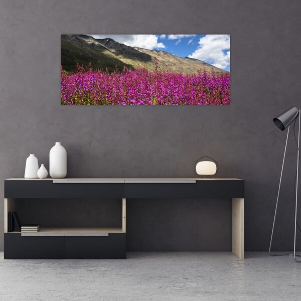 Tablou sceneriei cu lunca montană (120x50 cm)