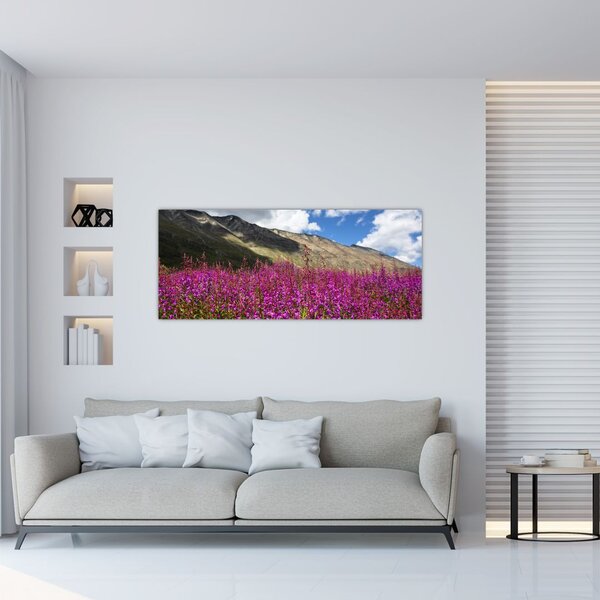 Tablou sceneriei cu lunca montană (120x50 cm)