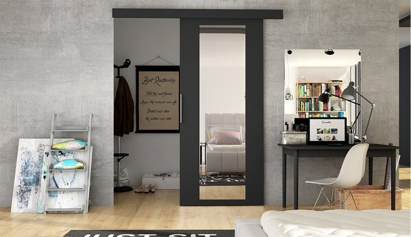 Uși glisant de interior Orenia IV (Negru + Oglindă). 1059165