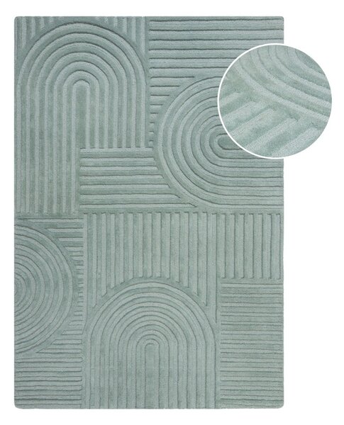 Covor din lână Flair Rugs Zen Garden 120 x 170 cm, turcoaz