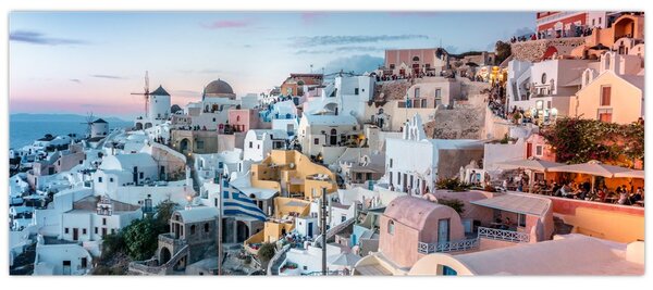 Tablou - Amurg în Santorini (120x50 cm)
