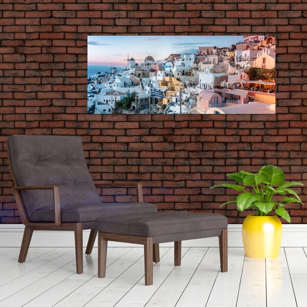 Tablou - Amurg în Santorini (120x50 cm)