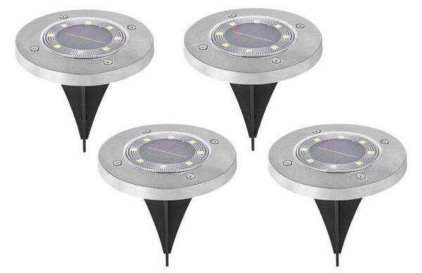 Set de 4 lămpi solare CLAVO cu LED, baterie 1x AAA, 4000K, IP44, 300 mAh