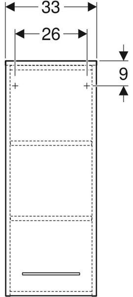 Geberit Selnova Square dulap 33x29.7x85 cm laterala pe perete alb 501.276.00.1