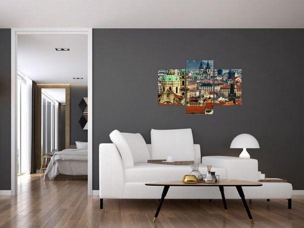 Tablou - Panorama din Praga (90x60 cm)
