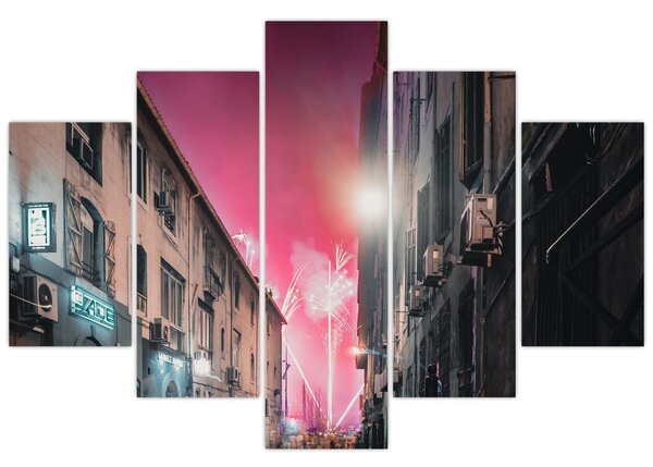 Tablou - Artificii din Marseille (150x105 cm)