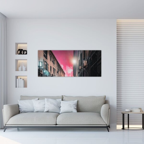 Tablou - Artificii din Marseille (120x50 cm)