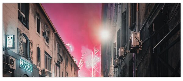 Tablou - Artificii din Marseille (120x50 cm)