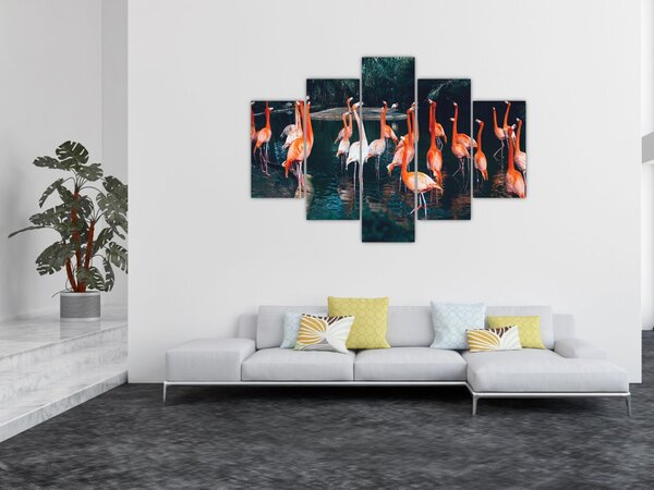 Tablou - turmă de flamingo (150x105 cm)