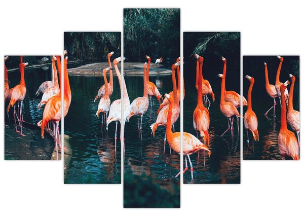 Tablou - turmă de flamingo (150x105 cm)