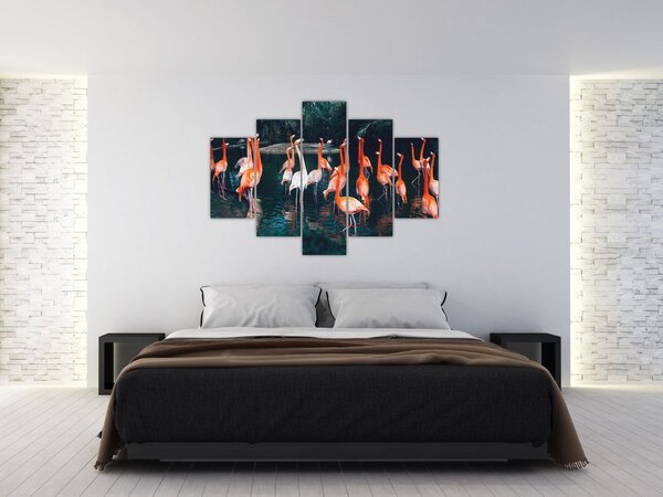 Tablou - turmă de flamingo (150x105 cm)