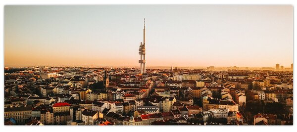 Tablou apusului de soare deasupra orașului Zizkov (120x50 cm)