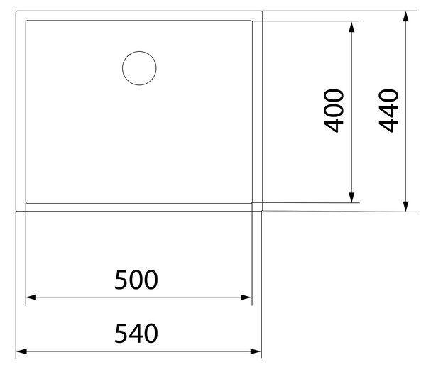 Teka Be Linea chiuveta din oțel cu sifon 54x44 cm 115000065