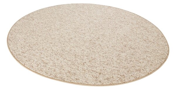 Covor maro deschis rotund ø 200 cm Wolly – BT Carpet
