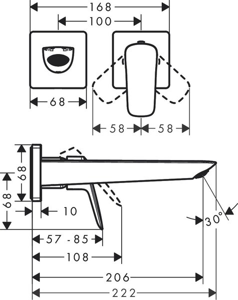 Hansgrohe Logis baterie lavoar ascuns crom 71256000