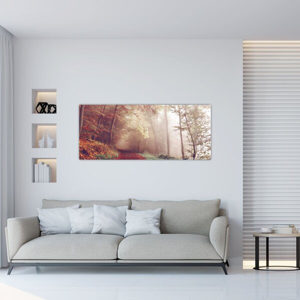 Tablou - Plimbarea de toamnă prin pădure (120x50 cm)