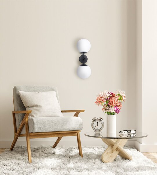 Light Prestige Dorado lampă de perete 2x40 W alb-negru LP-002/2WBK