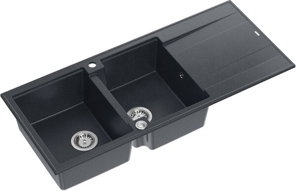 Quadron Evan chiuveta graniteq 116x50 cm negru HQE11650U8_BS_P2O