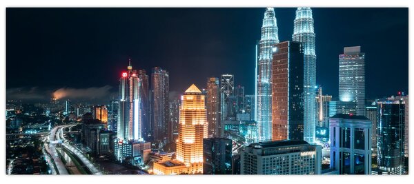 Tablou - Noaptea în Kuala Lumpur (120x50 cm)
