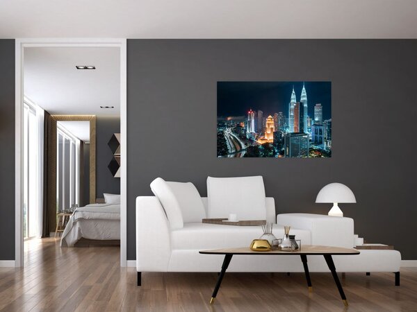 Tablou - Noaptea în Kuala Lumpur (90x60 cm)
